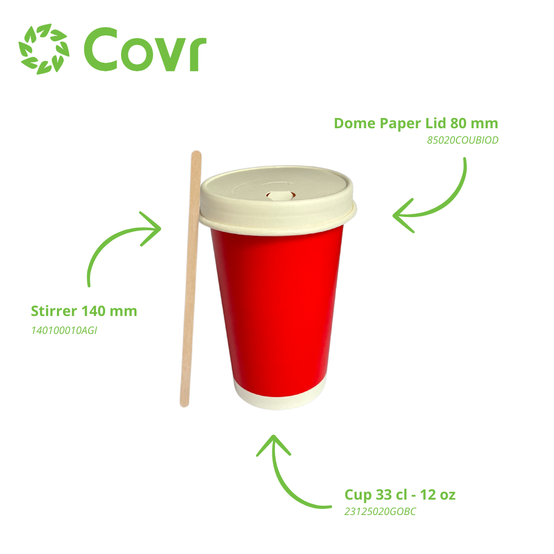 Red paper cups 33 cl / 12 oz cold drinks