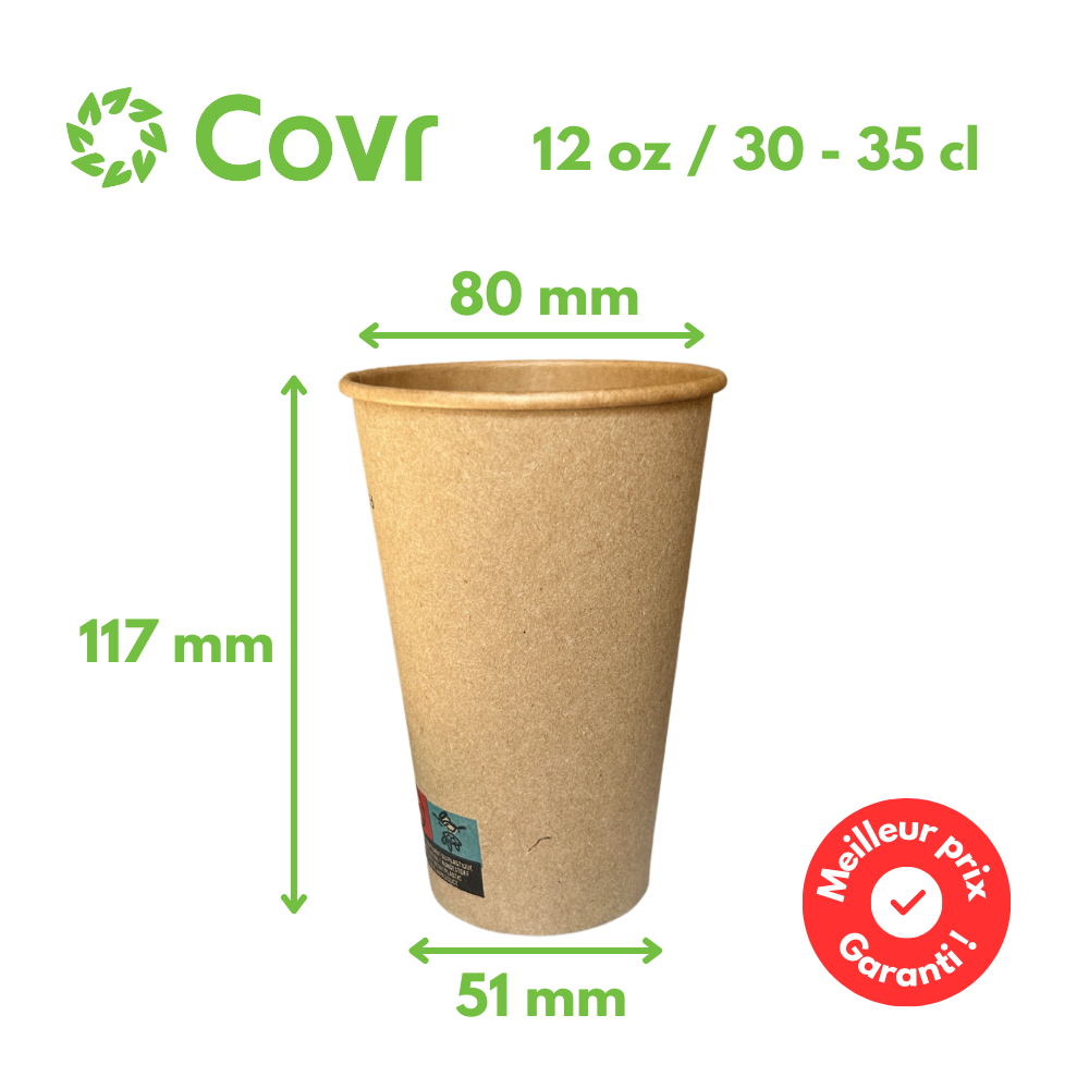 Kraft paper cups 33 cl / 12 oz