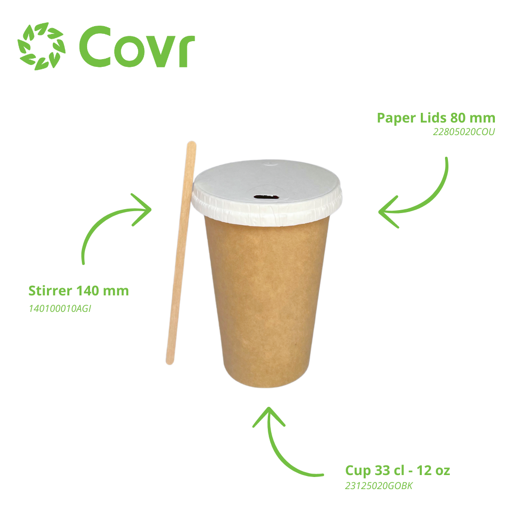 Kraft paper cups 33 cl / 12 oz