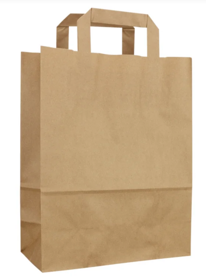 22+10x28 cm brown Kraft paper bags 80 gr (250 units)