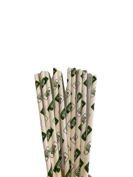 Customized Disposable Paper Straws 23 x 1 cm (10,000 units)