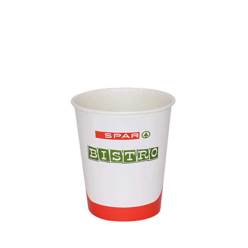 Customized single-wall 25 cl / 8 oz plastic-free paper cups (1000 units or more)