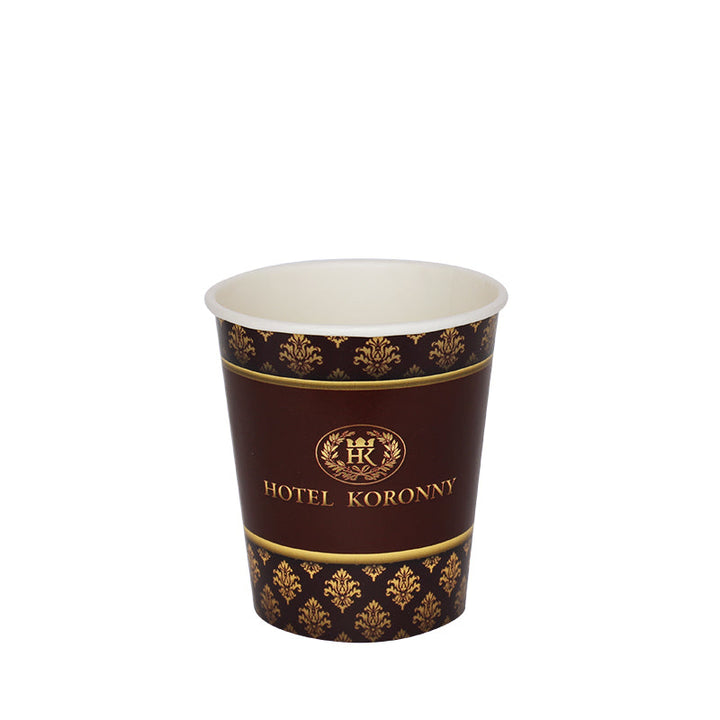 Customized single-wall 25 cl / 8 oz plastic-free paper cups (1000 units or more)