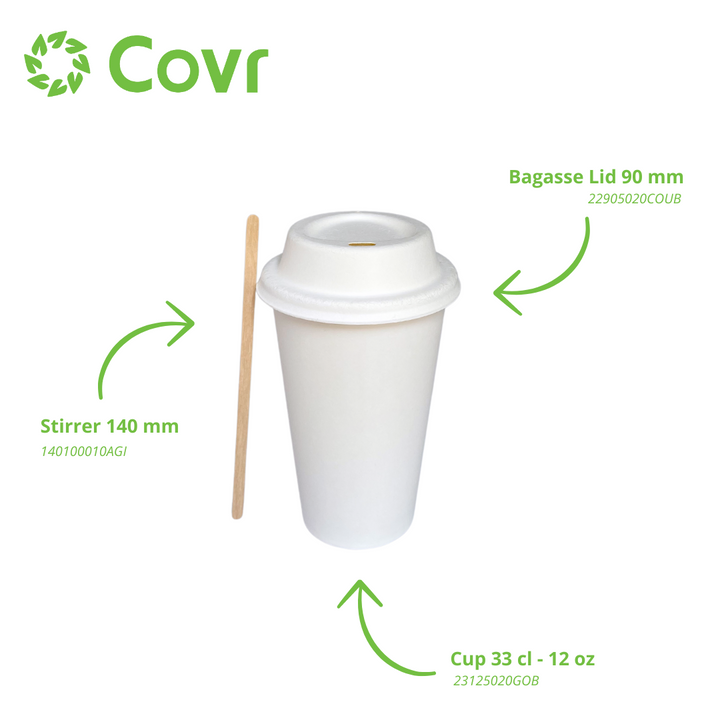 White paper cups 33 cl / 12 oz - 280 + 18 gsm