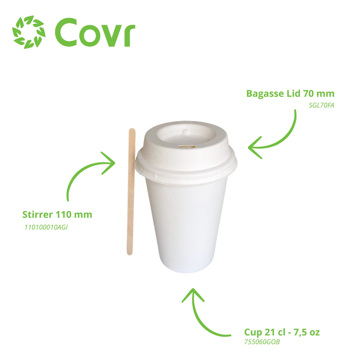 White paper cups 20 cl - 7.5 oz (3000 units) - 190 + 15 gsm