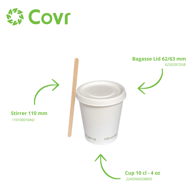 Plastic-free paper cups 10-12 cl / 4oz -  225 gsm