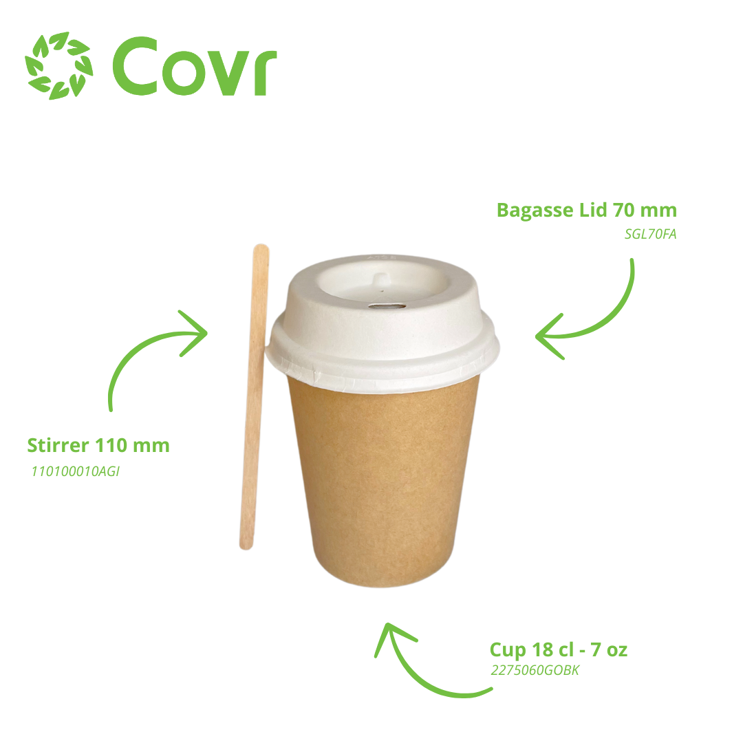 Kraft paper cups 18-20 cl / 7 oz - 250 + 18 gsm