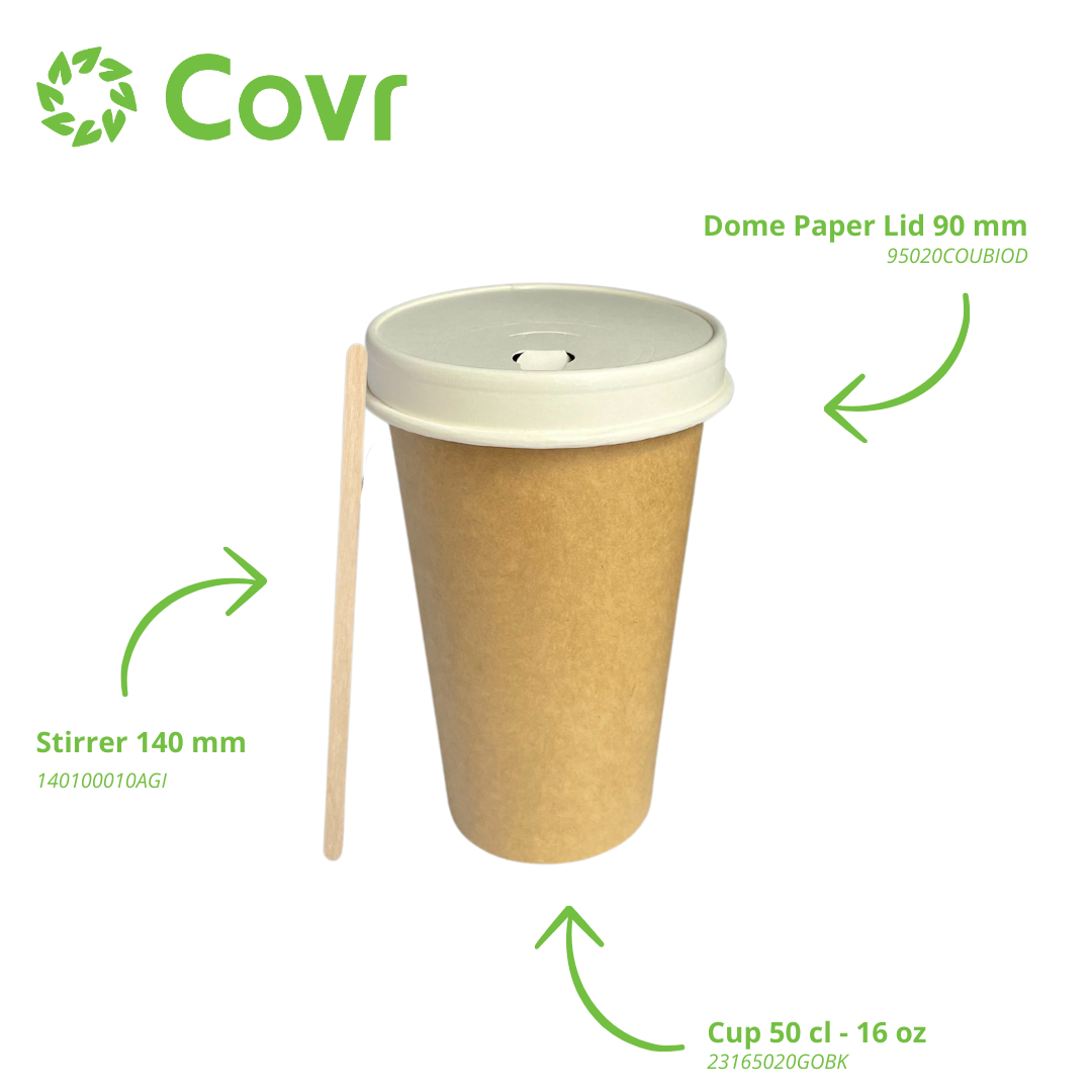 Kraft paper cups 50 cl / 16 oz -  300 + 18 gsm