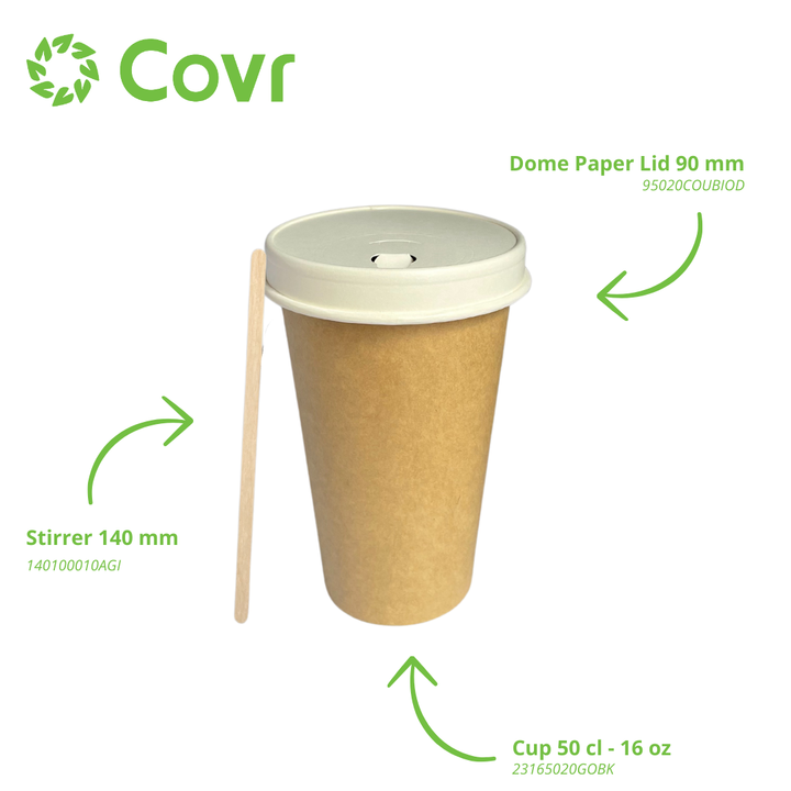 Kraft paper cups 50 cl / 16 oz -  300 + 18 gsm