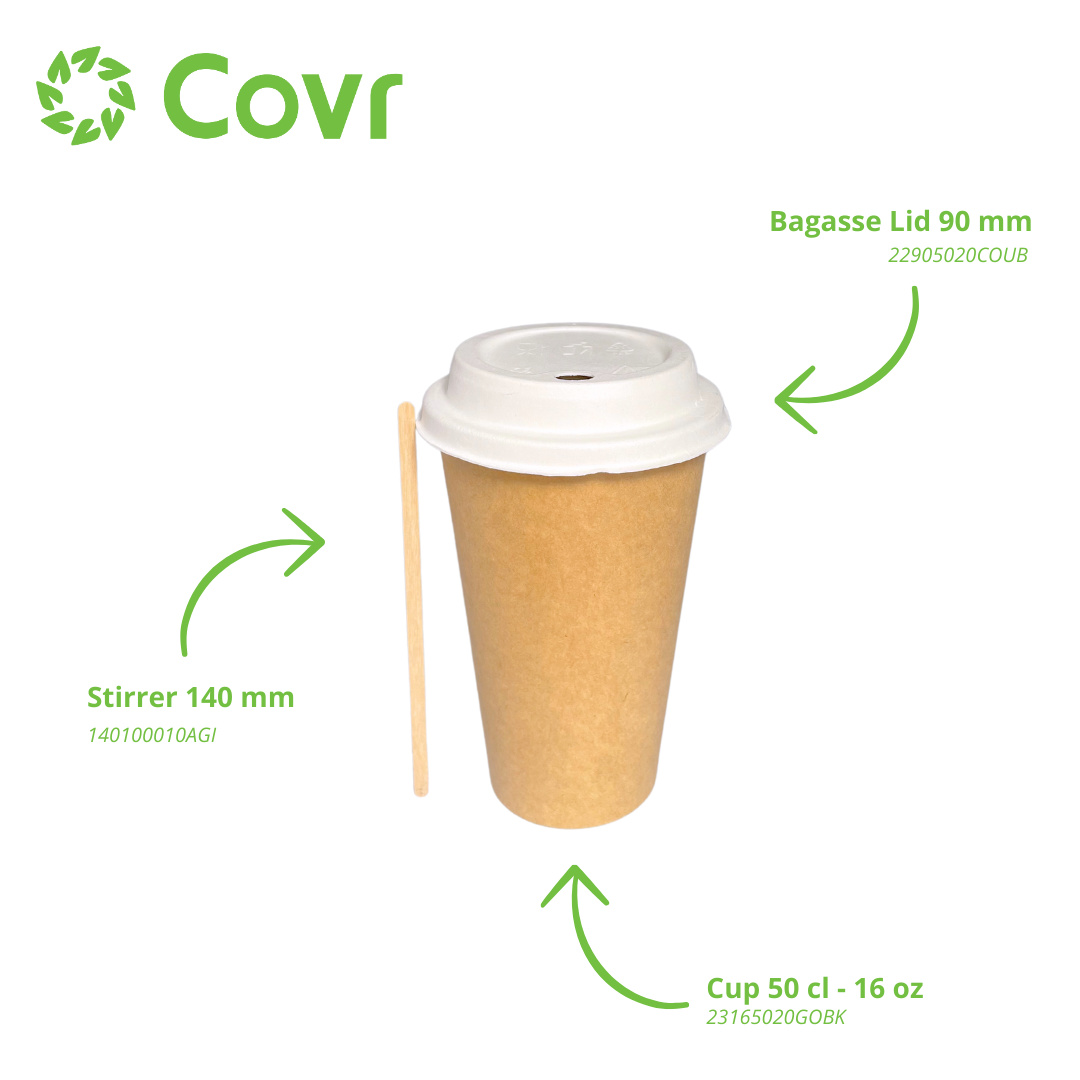 Kraft paper cups 50 cl / 16 oz -  300 + 18 gsm