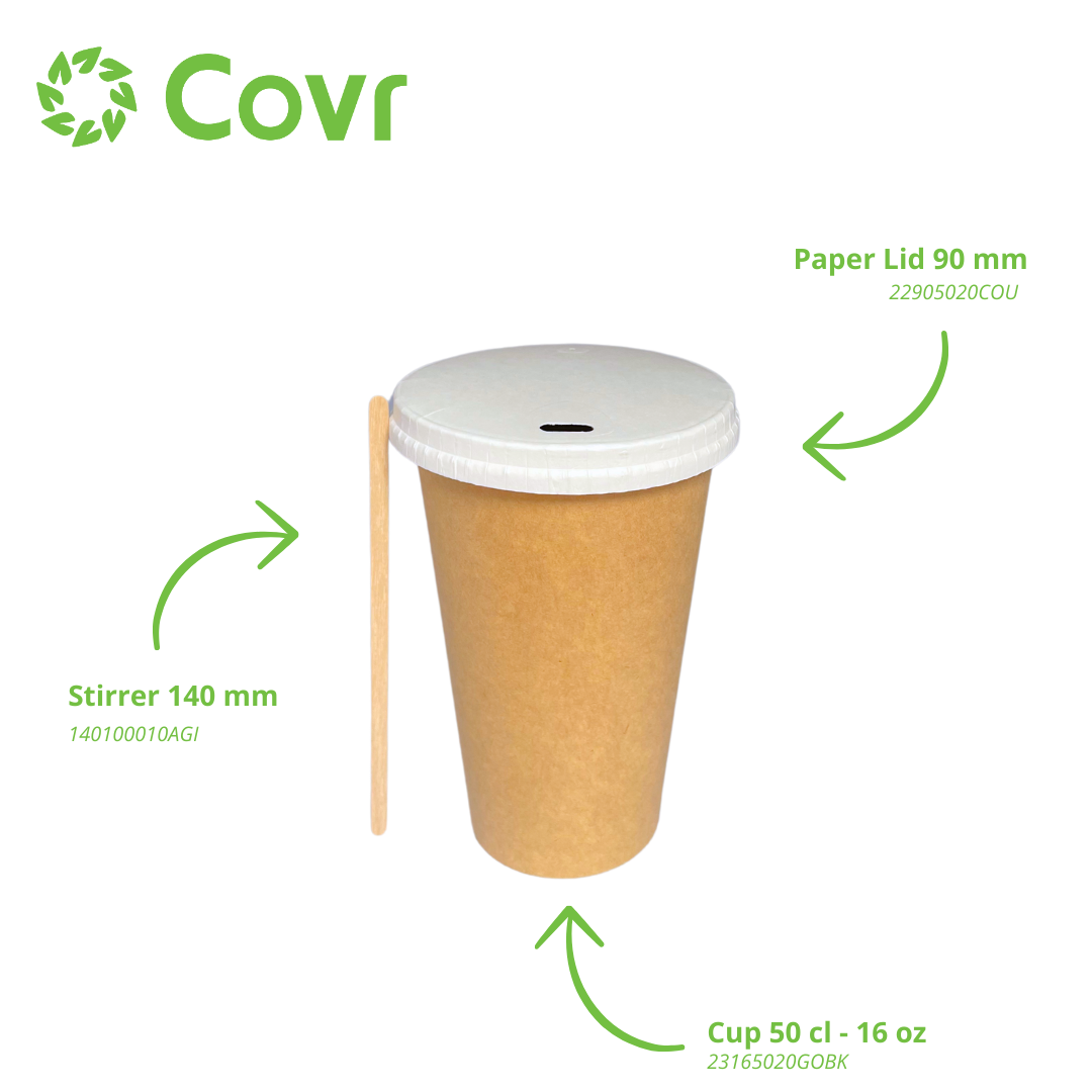 Kraft paper cups 50 cl / 16 oz -  300 + 18 gsm