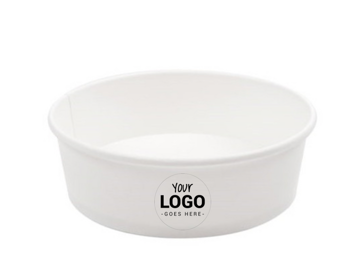 Customized white cardboard bowls/salad bowls 750ml + rPET lids (from 10,800)