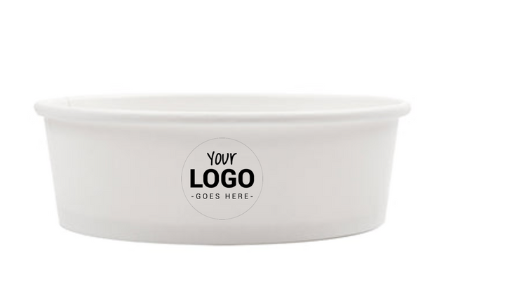 Customized white cardboard bowls/salad bowls 1300ml + rPET lids (from 10,000)