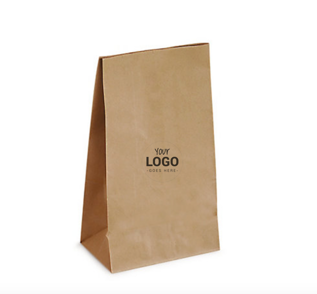 Customized handleless brown kraft paper bag 20 x 16 x 40 cm (from 5,000 units)